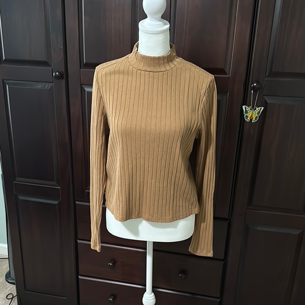 Old Navy Tan Ribbed Long Sleeve Hoodie